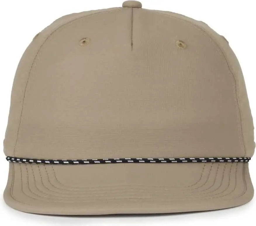 OC Sports OC 504 Packable Flat Visor With Cord Cap - Khaki - Khaki / OSFM