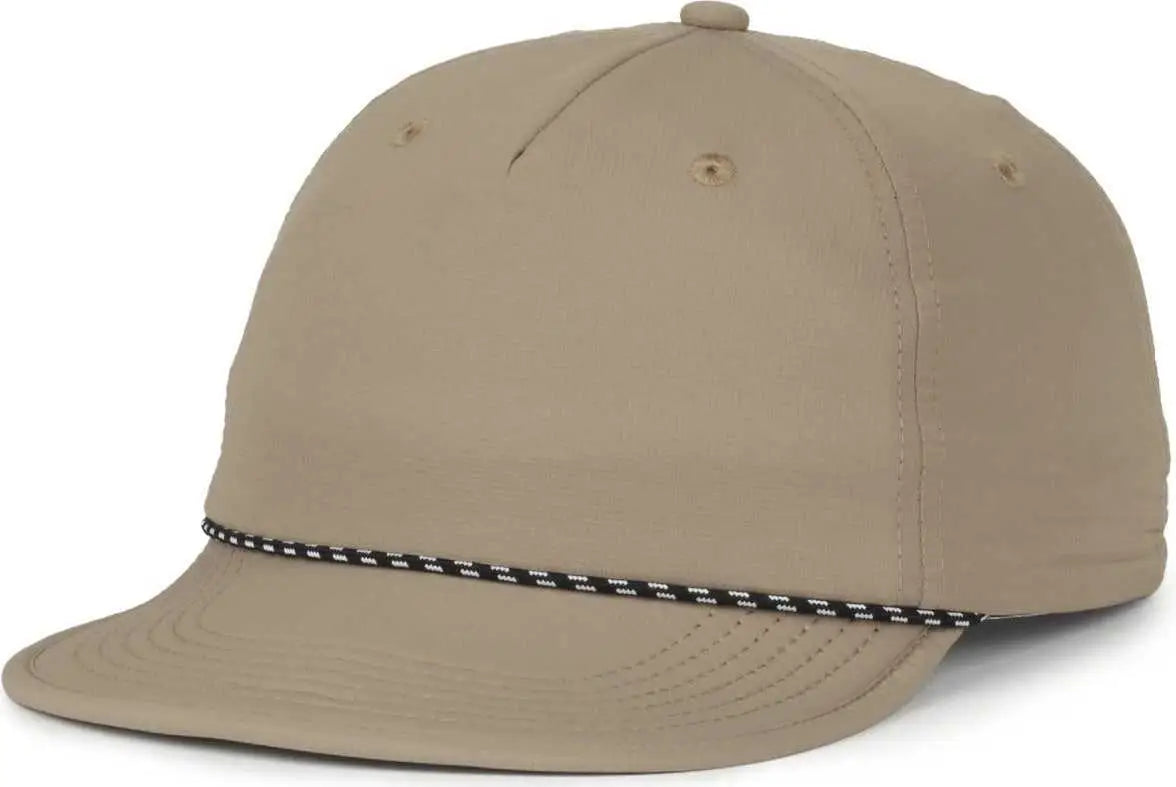 OC Sports OC 504 Packable Flat Visor With Cord Cap - Khaki - Khaki / OSFM