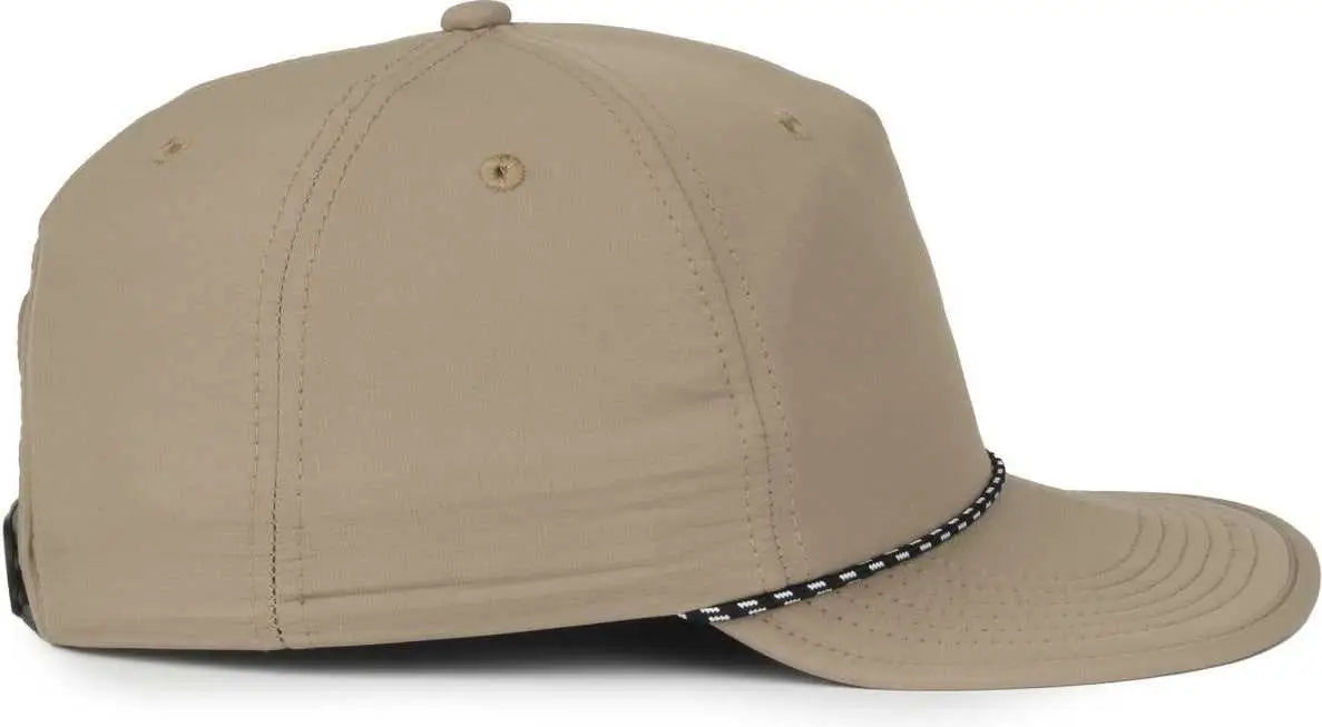 OC Sports OC 504 Packable Flat Visor With Cord Cap - Khaki - Khaki / OSFM