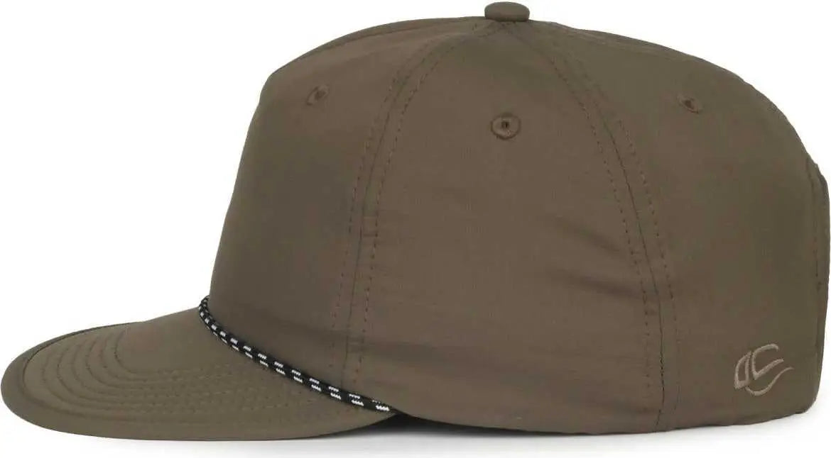 OC Sports OC 504 Packable Flat Visor With Cord Cap - Olive - Olive / OSFM