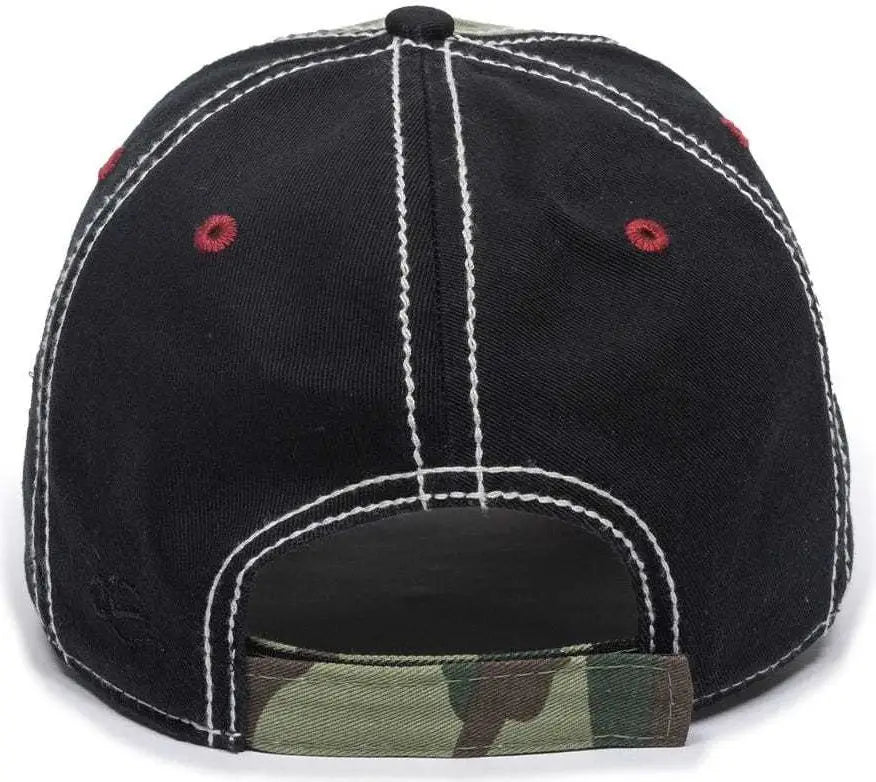 OC Sports AGC-100 Adjustable Cap - Generic Camo Black American Flag - Green Black / 6 7/8’’ - 7 1/2’’