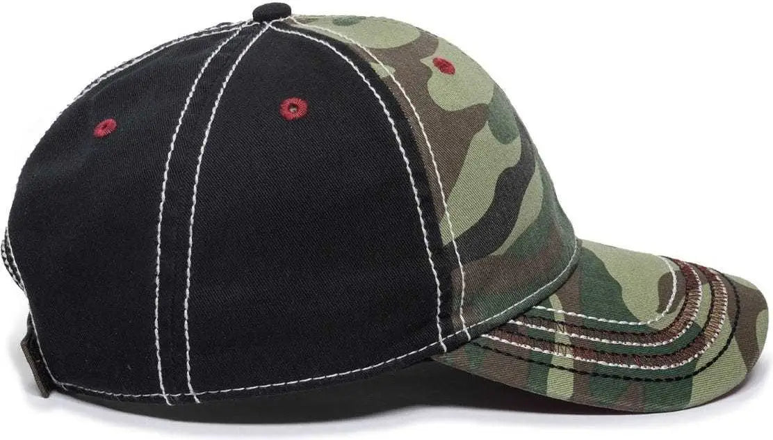 OC Sports AGC-100 Adjustable Cap - Generic Camo Black American Flag - Green Black / 6 7/8’’ - 7 1/2’’