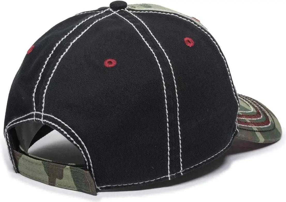 OC Sports AGC-100 Adjustable Cap - Generic Camo Black American Flag - Green Black / 6 7/8’’ - 7 1/2’’