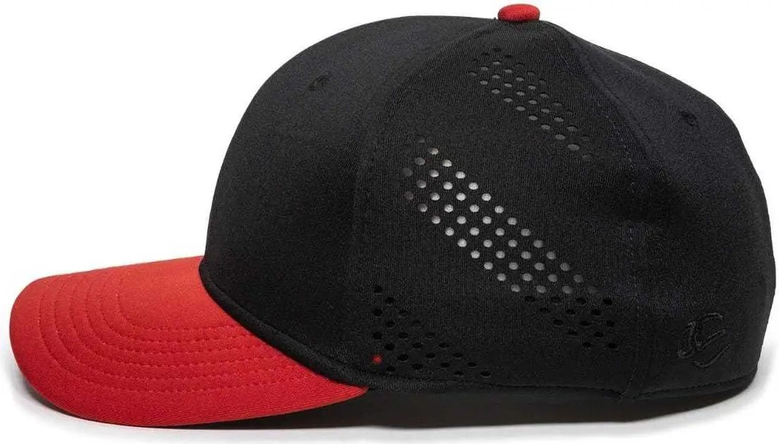 OC Sports AIR25 Flexible Fitting Cap - Black Red
