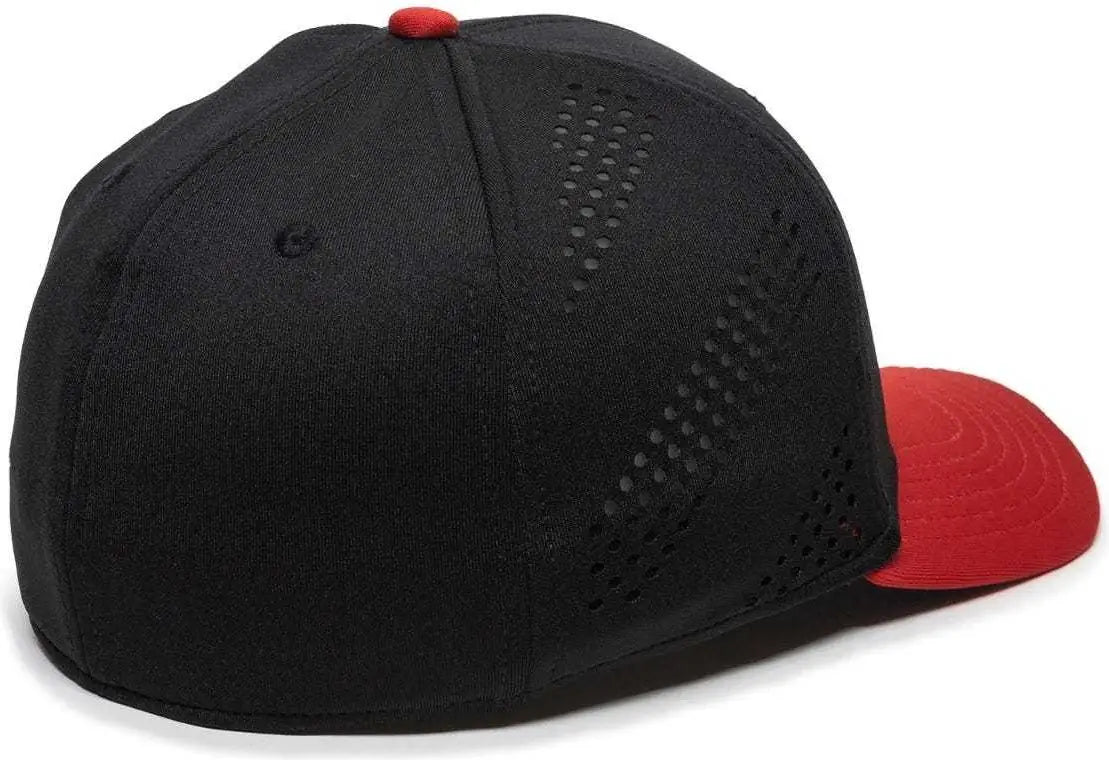 OC Sports AIR25 Flexible Fitting Cap - Black Red