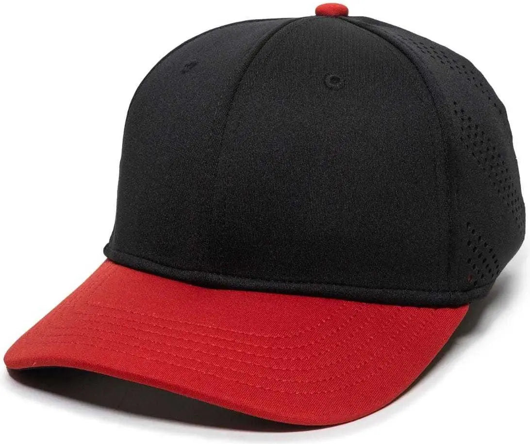 OC Sports AIR25 Flexible Fitting Cap - Black Red