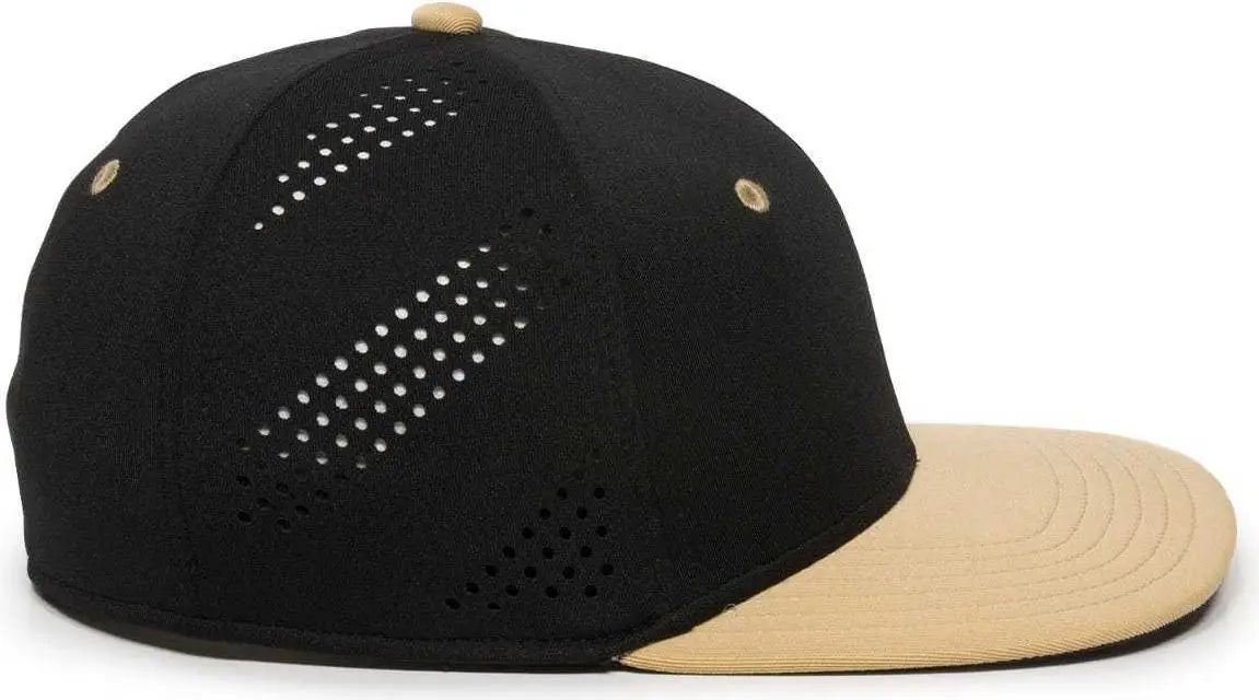 OC Sports AIR25 Flexible Fitting Cap - Black Vegas Gold