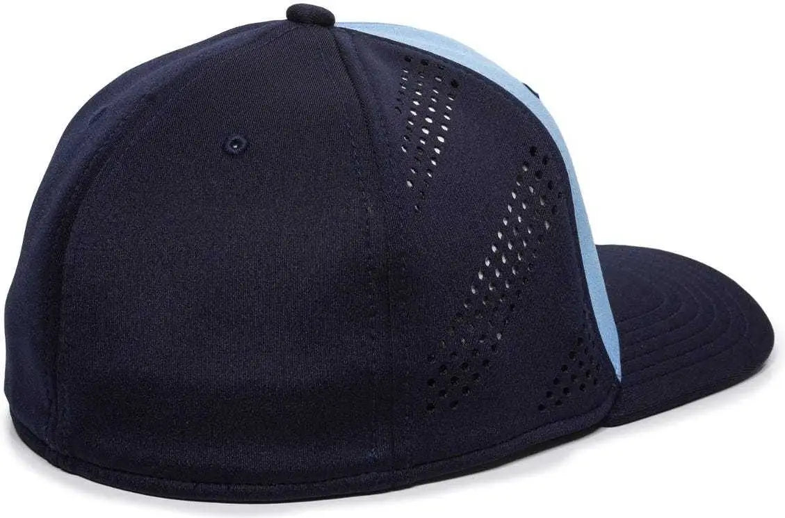 OC Sports AIR25 Flexible Fitting Cap - Columbia Blue Navy Navy