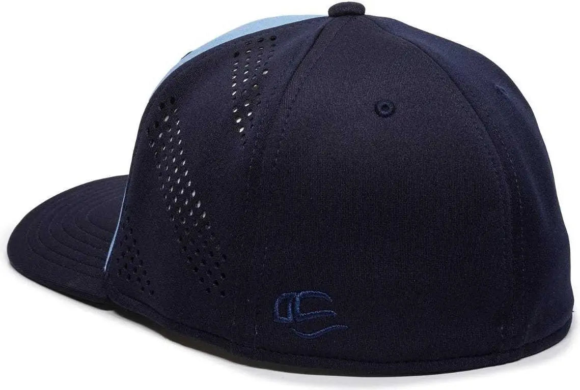 OC Sports AIR25 Flexible Fitting Cap - Columbia Blue Navy Navy