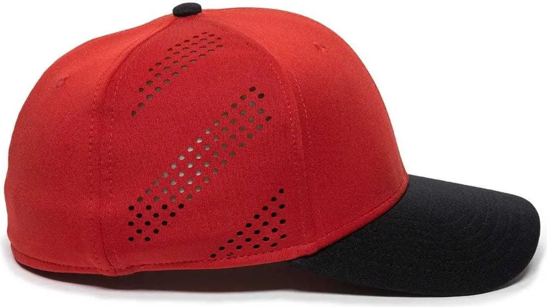 OC Sports AIR25 Flexible Fitting Cap - Red Black