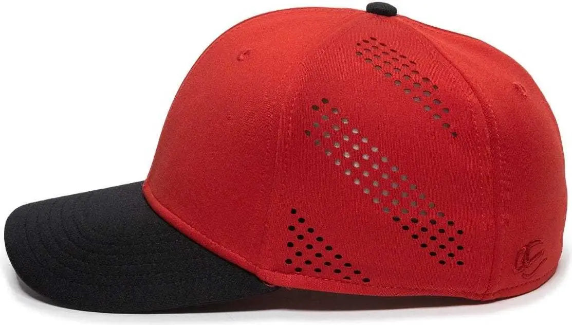 OC Sports AIR25 Flexible Fitting Cap - Red Black