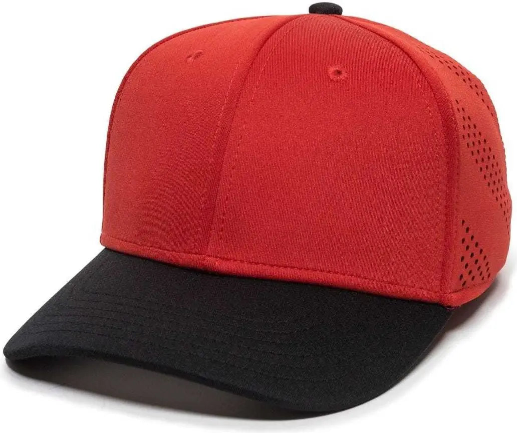 OC Sports AIR25 Flexible Fitting Cap - Red Black