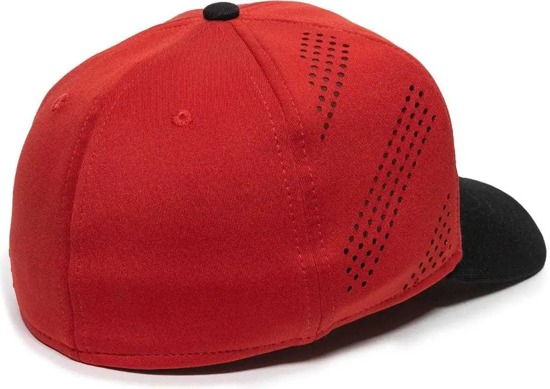 OC Sports AIR25 Flexible Fitting Cap - Red Black