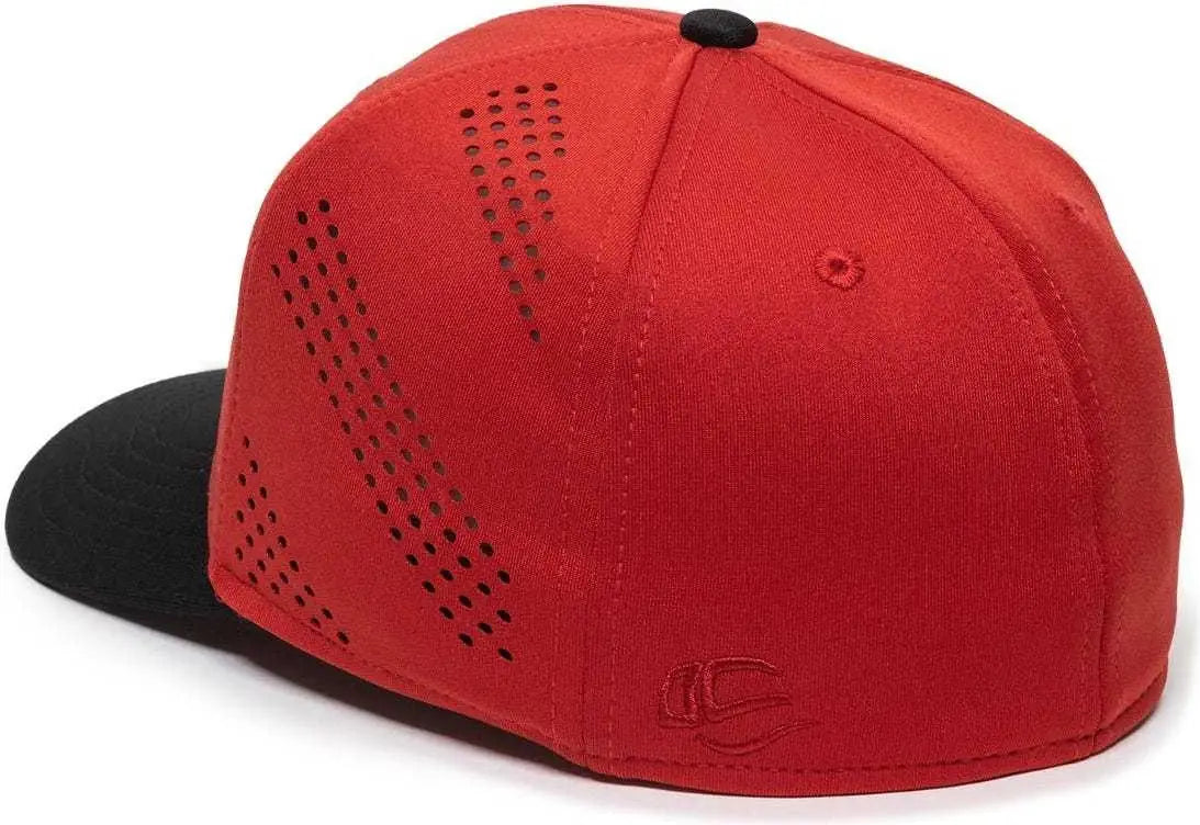 OC Sports AIR25 Flexible Fitting Cap - Red Black