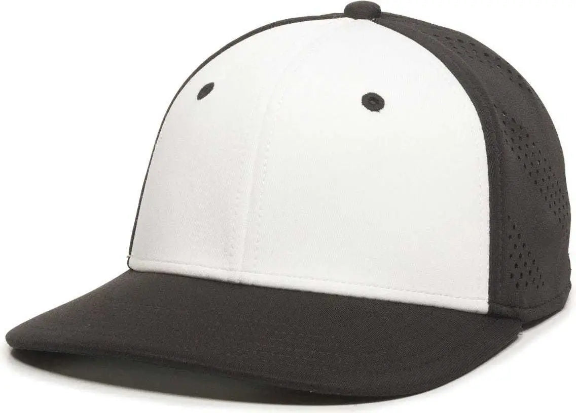 OC Sports AIR25 Flexible Fitting Cap - White Black Black