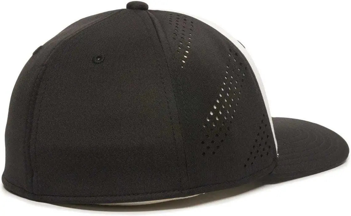 OC Sports AIR25 Flexible Fitting Cap - White Black Black