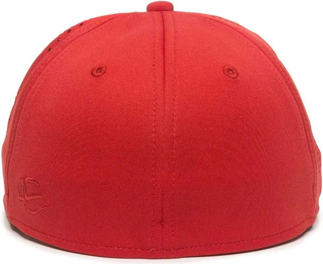 OC Sports AIR25 Flexible Fitting Cap - White Red Red