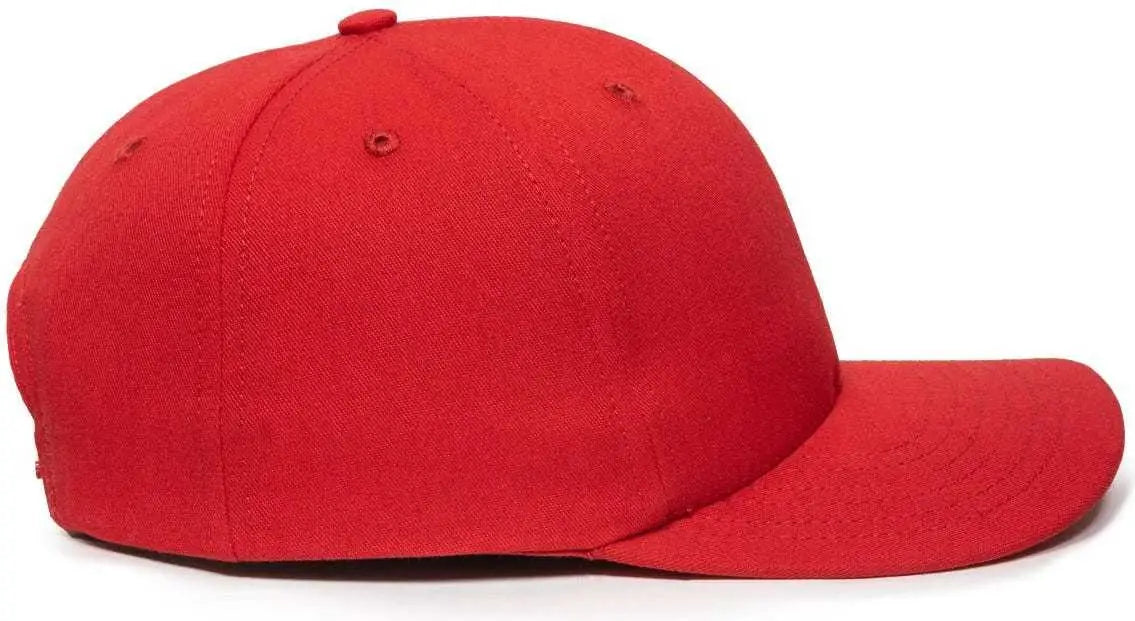 OC Sports AM-101 USA Made Solid Back Cap - Red - Red / 6 7/8’’ - 7 1/2’’