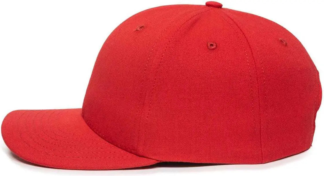 OC Sports AM-101 USA Made Solid Back Cap - Red - Red / 6 7/8’’ - 7 1/2’’