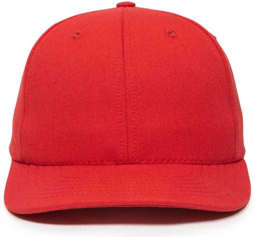 OC Sports AM-101 USA Made Solid Back Cap - Red - Red / 6 7/8’’ - 7 1/2’’