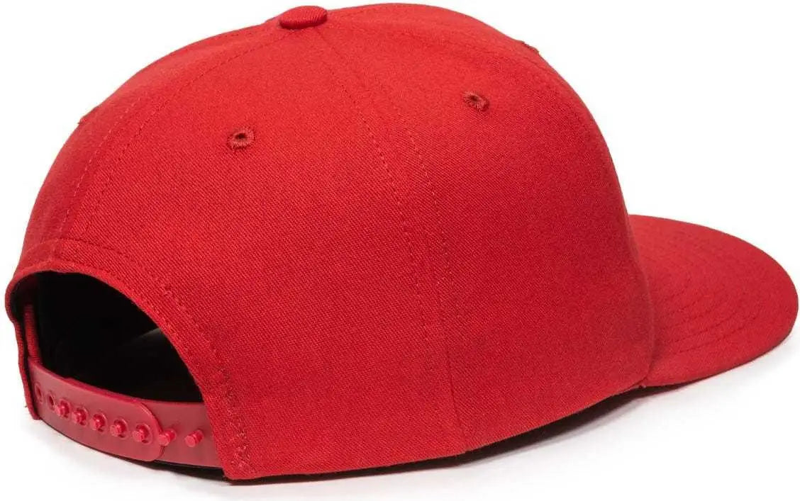 OC Sports AM-101 USA Made Solid Back Cap - Red - Red / 6 7/8’’ - 7 1/2’’
