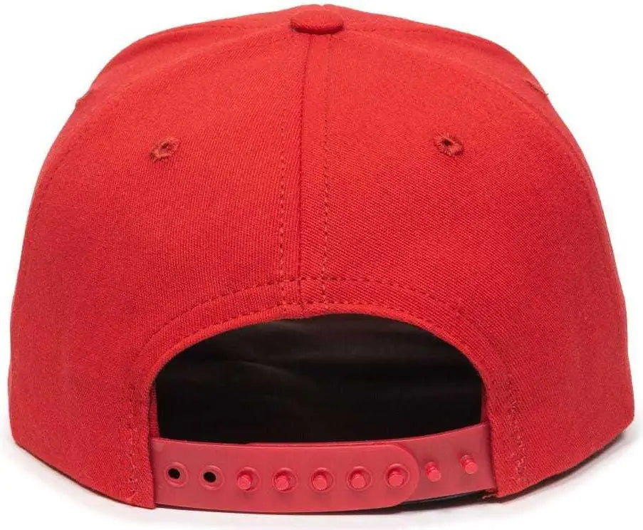 OC Sports AM-101 USA Made Solid Back Cap - Red - Red / 6 7/8’’ - 7 1/2’’