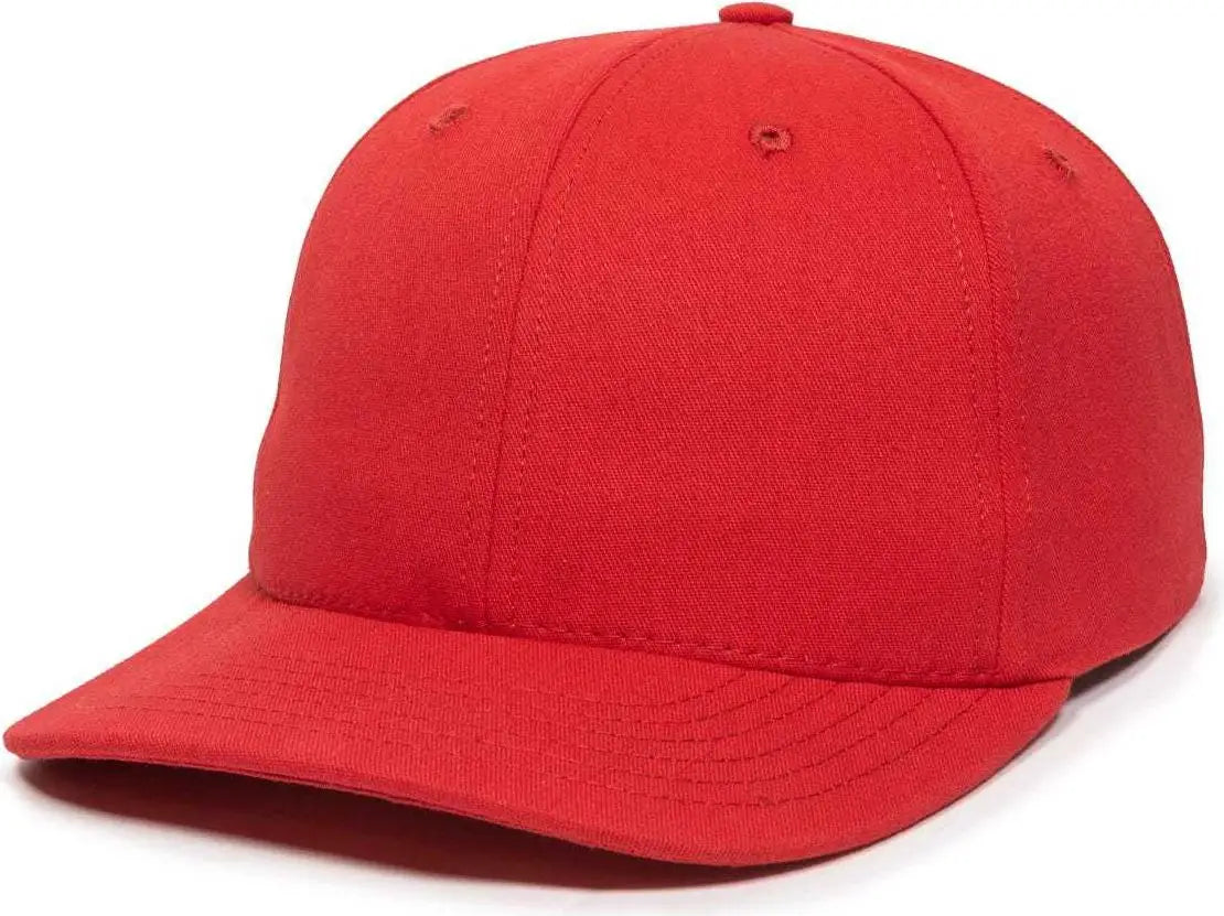 OC Sports AM-101 USA Made Solid Back Cap - Red - Red / 6 7/8’’ - 7 1/2’’