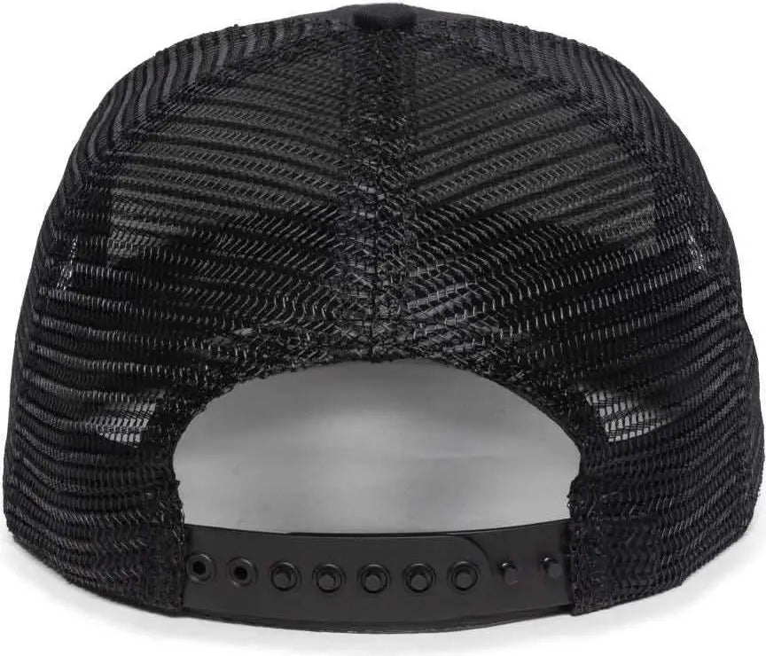 OC Sports AM-101M USA Made Mesh Back Cap - Black - Black / 6 7/8’’ - 7 1/2’’