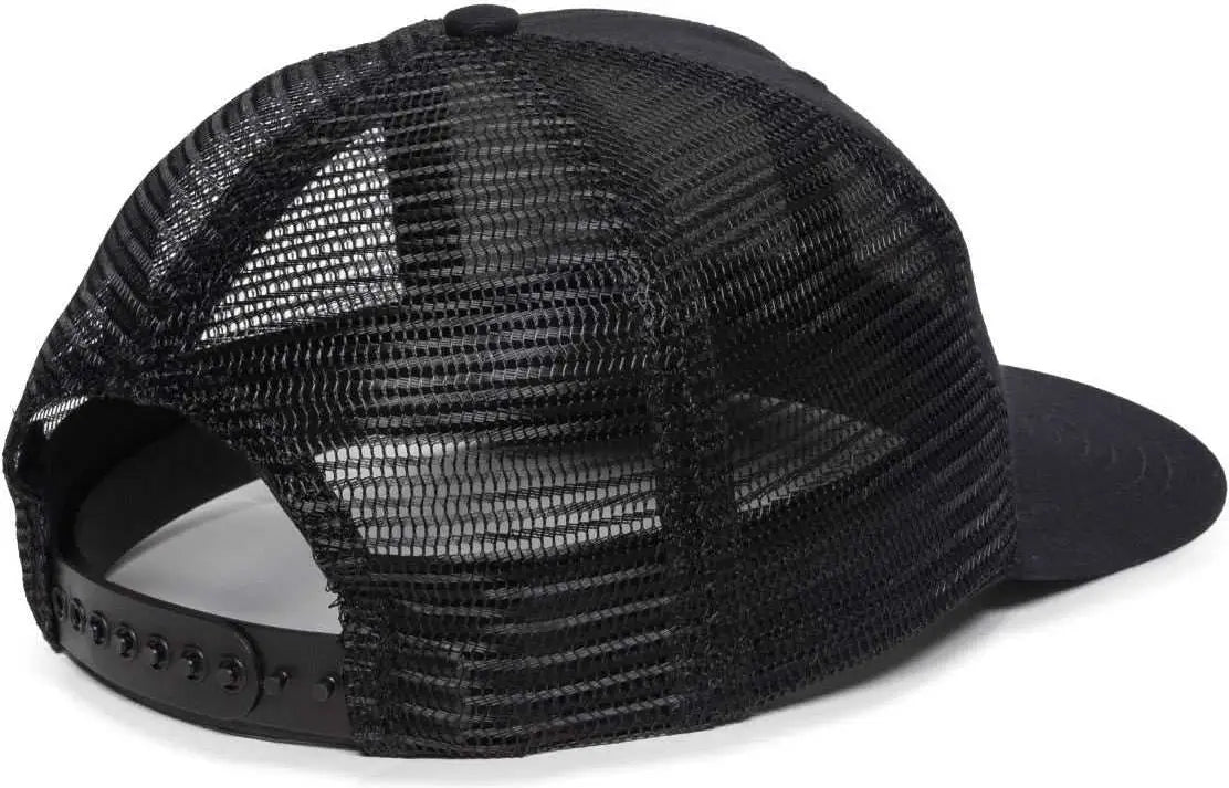 OC Sports AM-101M USA Made Mesh Back Cap - Black - Black / 6 7/8’’ - 7 1/2’’