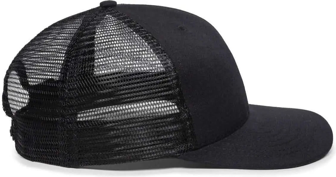OC Sports AM-101M USA Made Mesh Back Cap - Black - Black / 6 7/8’’ - 7 1/2’’