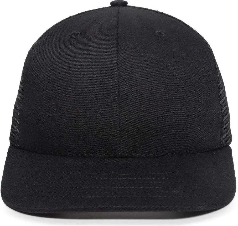OC Sports AM-101M USA Made Mesh Back Cap - Black - Black / 6 7/8’’ - 7 1/2’’
