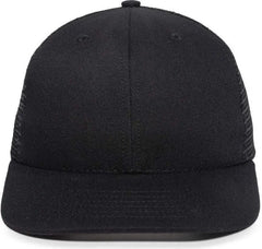 OC Sports AM-101M USA Made Mesh Back Cap - Black - Black / 6 7/8’’ - 7 1/2’’