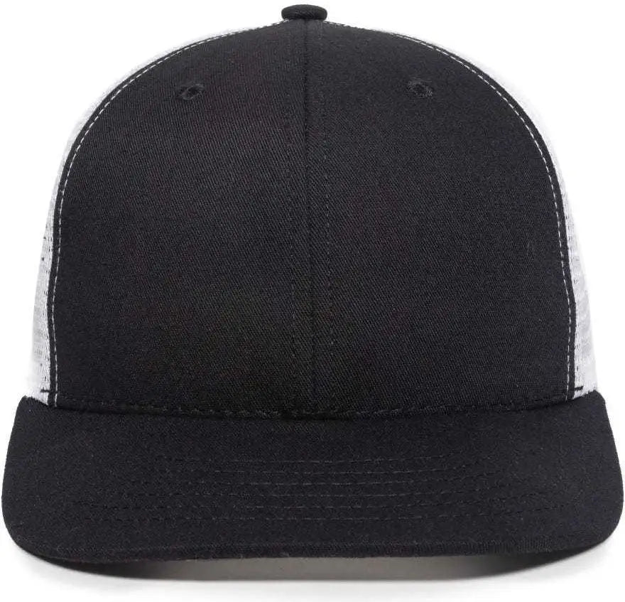 OC Sports AM-101M USA Made Mesh Back Cap - Black White - Black White / 6 7/8’’ - 7 1/2’’
