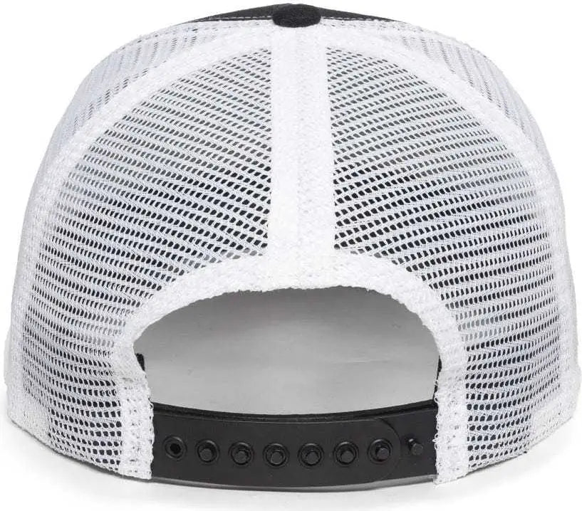 OC Sports AM-101M USA Made Mesh Back Cap - Black White - Black White / 6 7/8’’ - 7 1/2’’