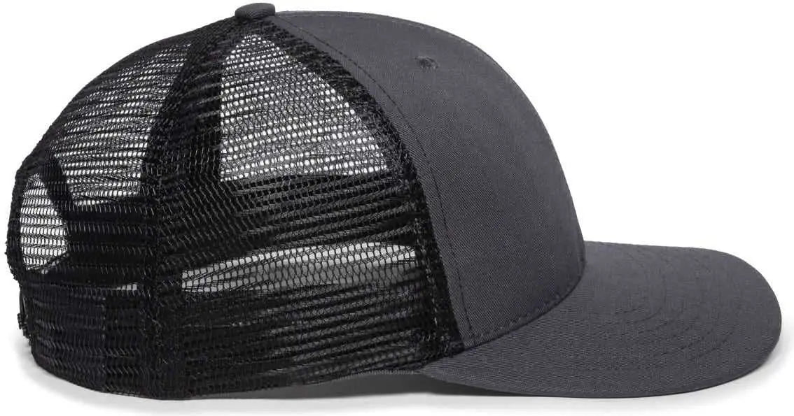 OC Sports AM-101M USA Made Mesh Back Cap - Charcoal Black - Dark Gray Black / 6 7/8’’ - 7 1/2’’