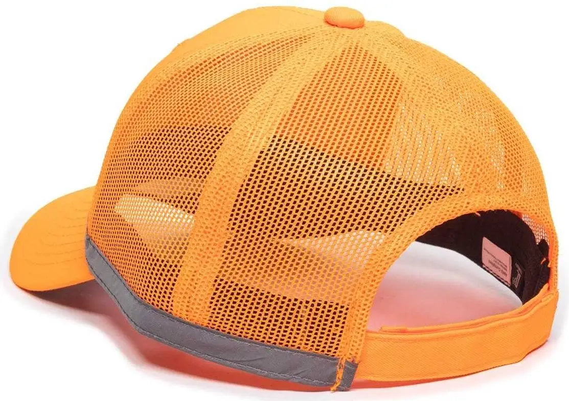 OC Sports ANSI-100M Adjustable Mesh Back Cap that is Easily Visible - Blaze - Blaze / 6 7/8’’ - 7 1/2’’