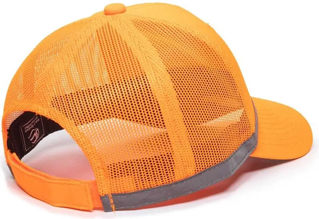 OC Sports ANSI-100M Adjustable Mesh Back Cap that is Easily Visible - Blaze - Blaze / 6 7/8’’ - 7 1/2’’