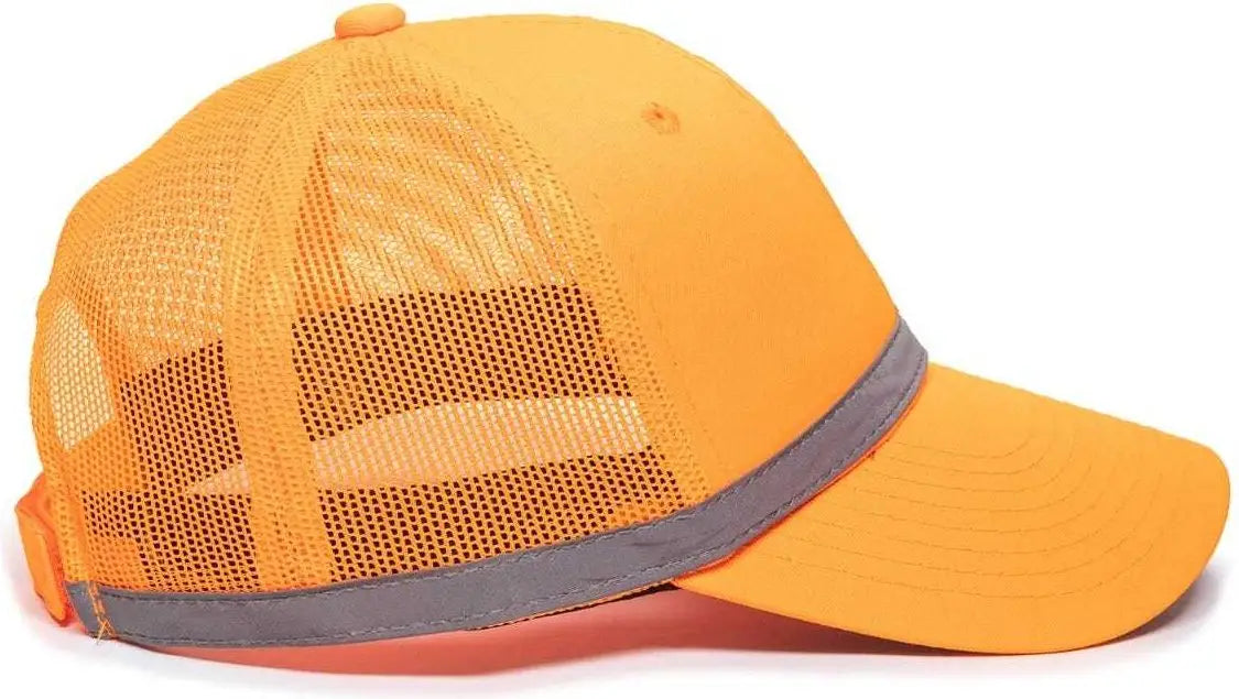 OC Sports ANSI-100M Adjustable Mesh Back Cap that is Easily Visible - Blaze - Blaze / 6 7/8’’ - 7 1/2’’