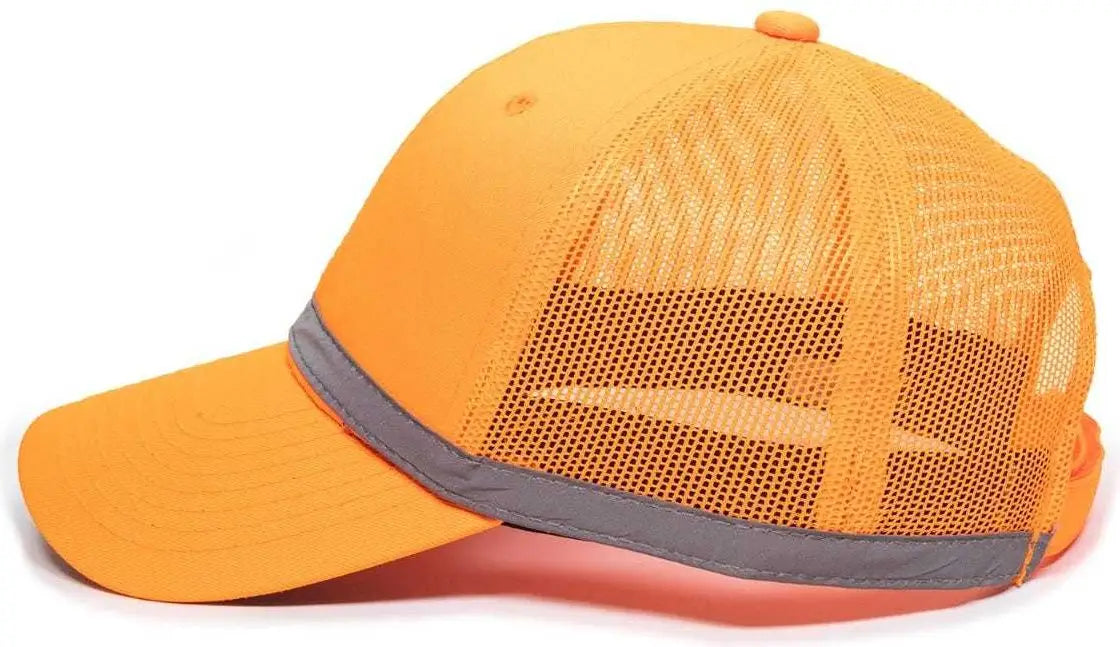 OC Sports ANSI-100M Adjustable Mesh Back Cap that is Easily Visible - Blaze - Blaze / 6 7/8’’ - 7 1/2’’