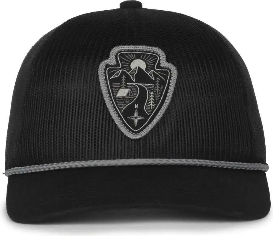 OC Sports ARRWHD01Full Mesh Cap - Black - Black / 6 7/8’’ - 7 1/2’’
