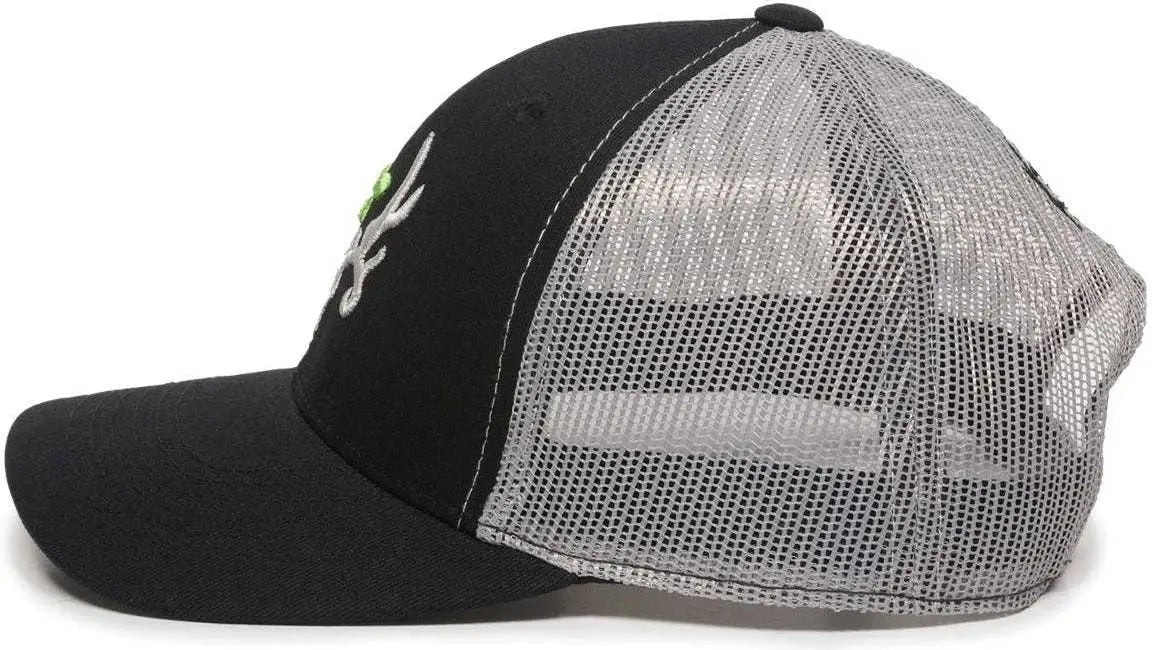 OC Sports BC02C Bone Collector Cap - Black Light Gray - Black Light Gray / 6 7/8’’ - 7 1/2’’