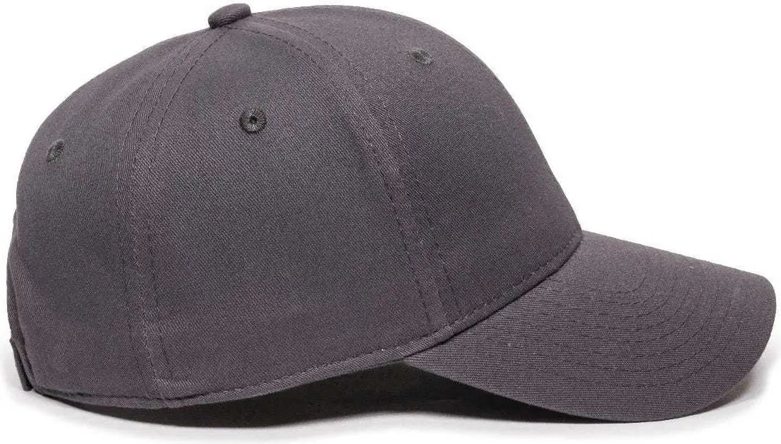 OC Sports BCT-600 Pro Style Cotton Twill Cap - Charcoal - Dark Gray / 6 7/8’’ - 7 1/2’’