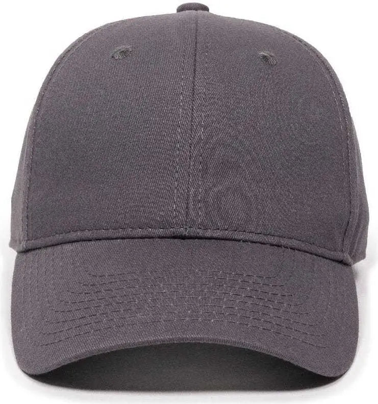 OC Sports BCT-600 Pro Style Cotton Twill Cap - Charcoal - Dark Gray / 6 7/8’’ - 7 1/2’’