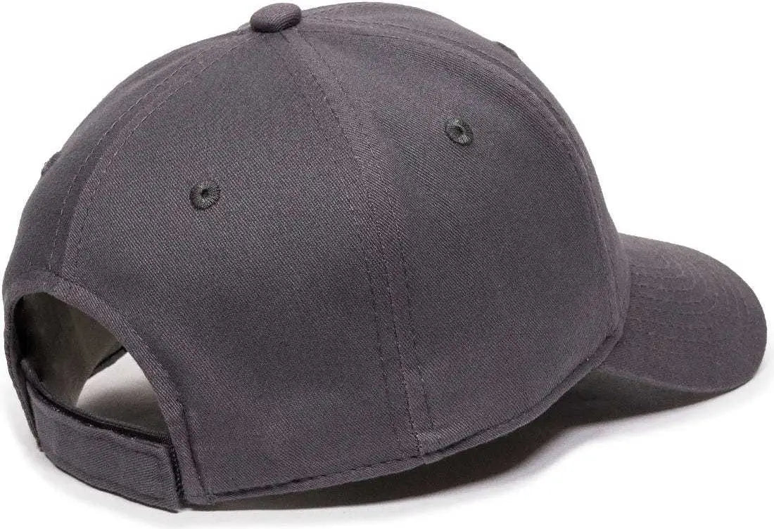 OC Sports BCT-600 Pro Style Cotton Twill Cap - Charcoal - Dark Gray / 6 7/8’’ - 7 1/2’’