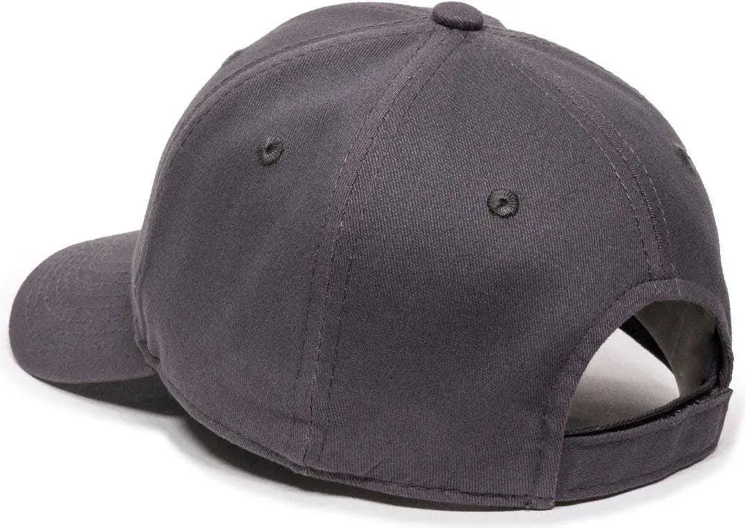 OC Sports BCT-600 Pro Style Cotton Twill Cap - Charcoal - Dark Gray / 6 7/8’’ - 7 1/2’’
