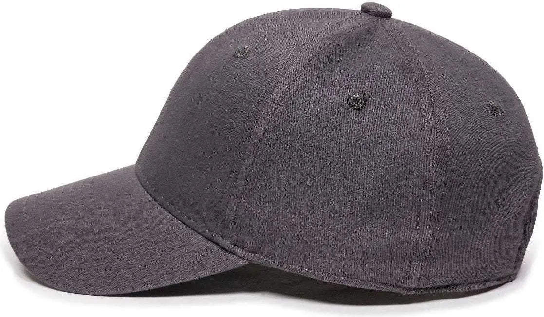 OC Sports BCT-600 Pro Style Cotton Twill Cap - Charcoal - Dark Gray / 6 7/8’’ - 7 1/2’’