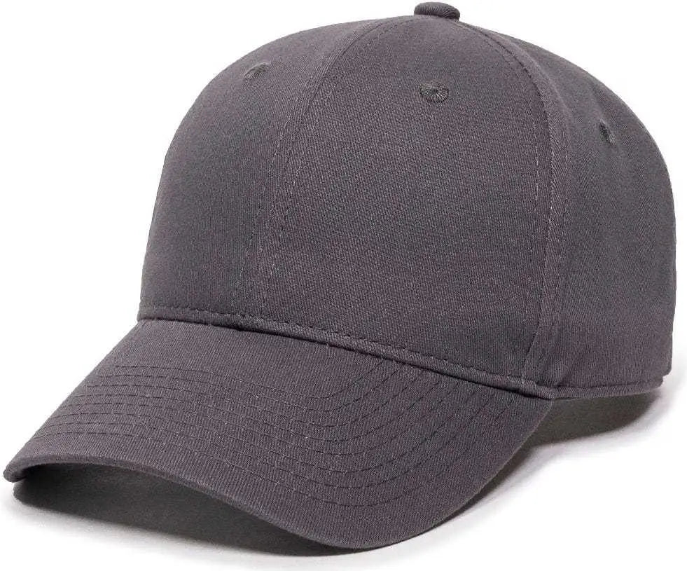 OC Sports BCT-600 Pro Style Cotton Twill Cap - Charcoal - Dark Gray / 6 7/8’’ - 7 1/2’’
