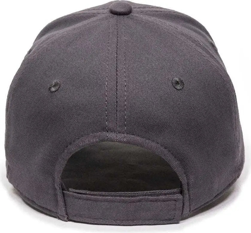 OC Sports BCT-600 Pro Style Cotton Twill Cap - Charcoal - Dark Gray / 6 7/8’’ - 7 1/2’’