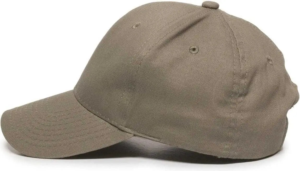 OC Sports BCT-600 Pro Style Cotton Twill Cap - Khaki - Khaki / 6 7/8’’ - 7 1/2’’