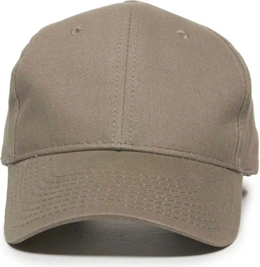 OC Sports BCT-600 Pro Style Cotton Twill Cap - Khaki - Khaki / 6 7/8’’ - 7 1/2’’